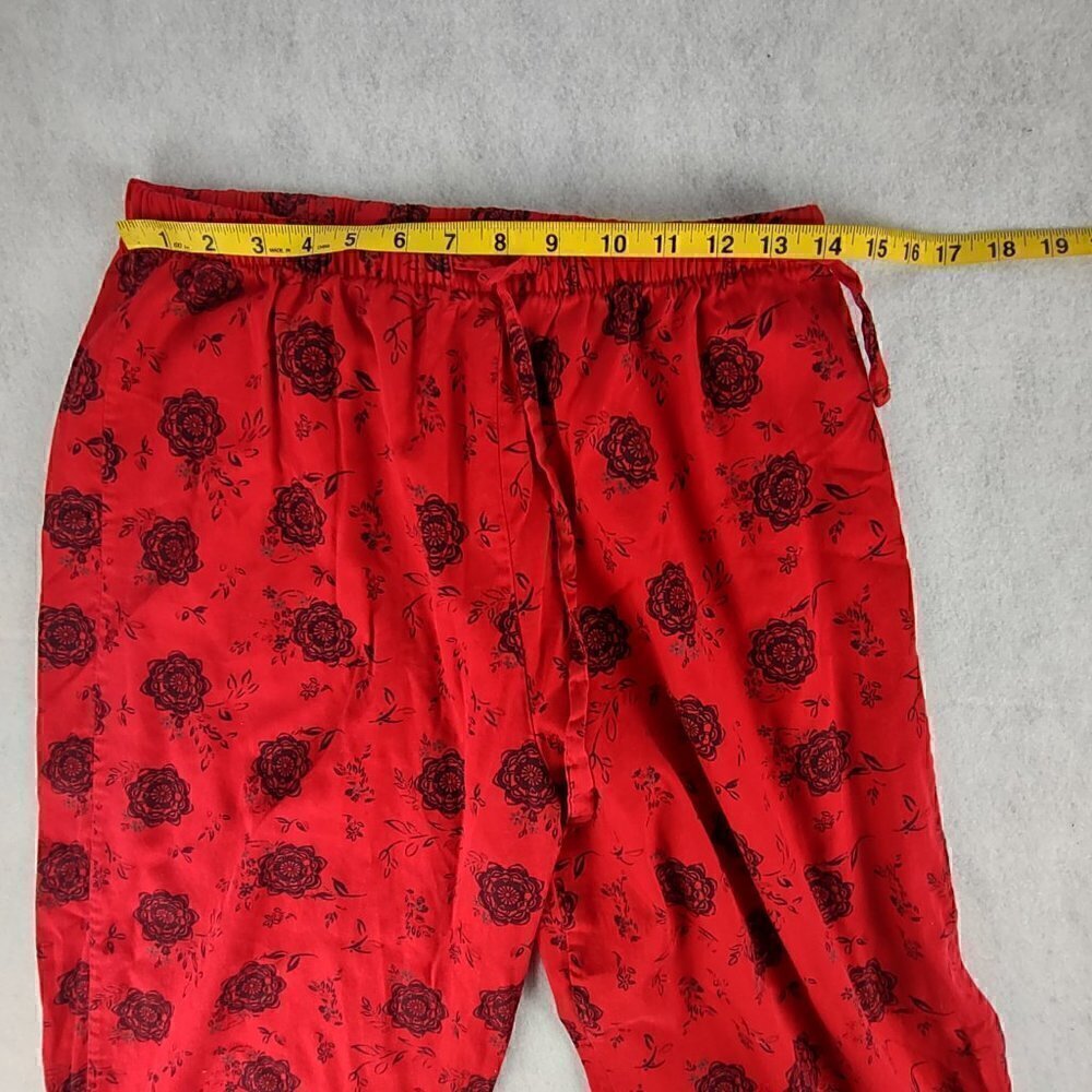 Nautica Rose Pattern Red 100% Cotton Cozy Pajama, Sleepwear Lounge Set Size L - Picture 8 of 16